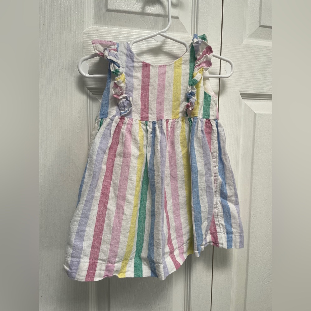 Baby Gap Colorful Striped Ruffle Dress- Size 18-24